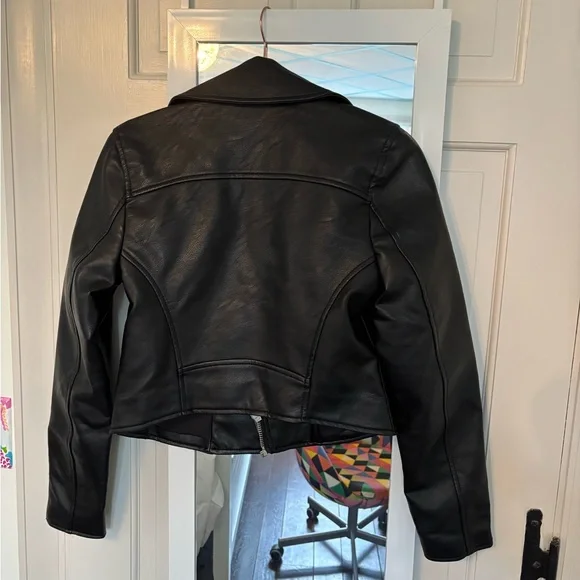 Abercrombie & Fitch Black Faux Leather Moto Jacket - Picture 2 of 3